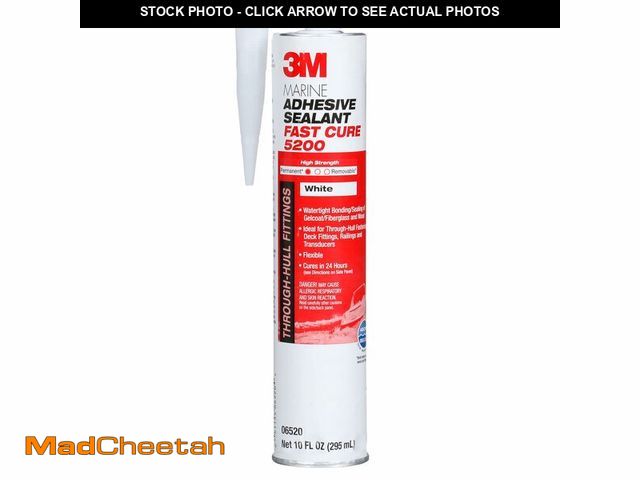 Lot 74-14205416 - 3M Marine Adhesive Sealant 5200FC Fast Cure, White, Flexible Bonds, Water-Resistant, 10 fl oz (295 m...