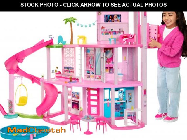 Lot 74-12290393 - Barbie DreamHouse, Doll House Playset with 75+ Pieces Including Toy Furniture &amp; 3-Story Pool Sli...