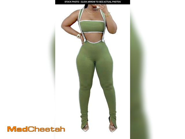 Lot 74-12274832 - YUEWOO Club Outfits for Women Sleeveless Tops High Waisted Pants Sets Bodycon Jumpsuit Sexy Clubwear...