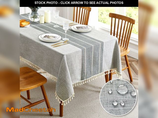 Lot 74-13710370 - QIANQUHUI Embroidered Tablecloth for Dining, Rustic Farmhouse Kitchen Table Cloth, Dust Proof Spillp...