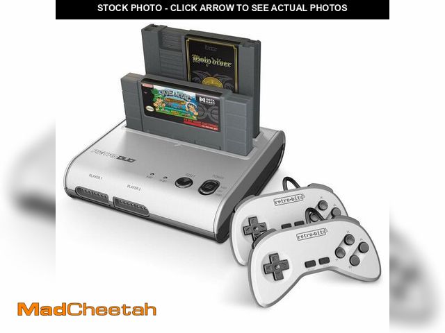 Lot 74-12458501 - Retro-Bit Retro Duo 2 in 1 Console System - for Original NES/SNES, &amp; Super Nintendo Games - Silv...