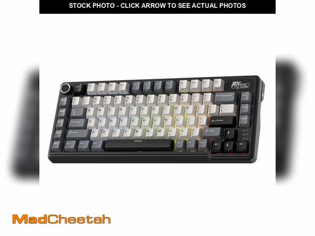 Lot 74-13764916 - RK ROYAL KLUDGE L75 Gasket Mount Mechanical Keyboard w/Knob/Macro Keys &amp; Touchable Nameplate, Tr...