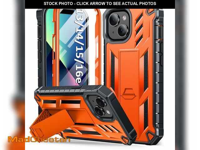 Lot 74-14481005 - SOiOS for iPhone 13/14/15 Phone Case with Built-in Screen Protector Orange - UNUSED
