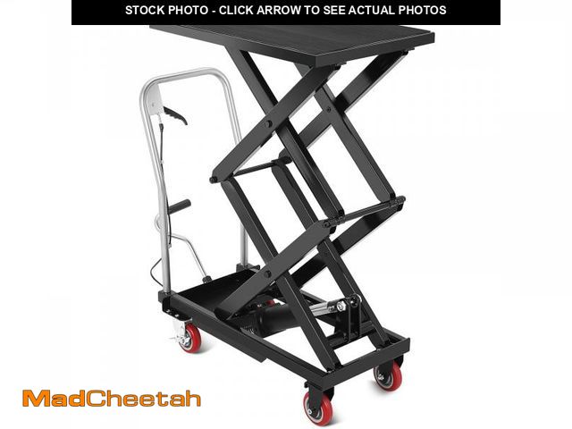 Lot 74-12391553 - Hydraulic Lift Table Cart, 330lbs Capacity 50" Lifting Height Hydraulic Table Cart, Double Scissor L...