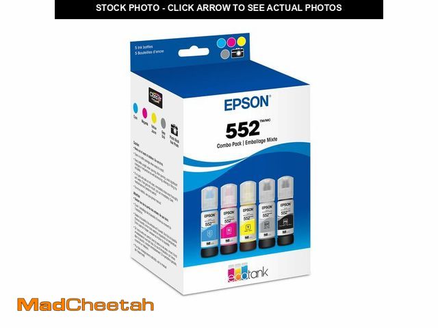 Lot 74-12602488 - EPSON 552 EcoTank Ink Ultra-high Capacity Bottle Five Color Combo Pack (T552920-S) Works with EcoTan...