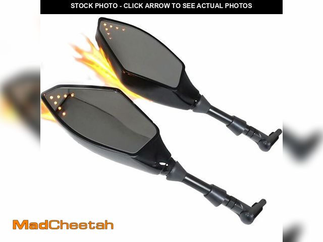 Lot 74-12715545 - OKSTNO Motorcycle led turn signals rear view mirrors with arrow indicators 10mm 8mm universal (C) - ...