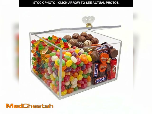 Lot 74-14474341 - Clear Acrylic Candy Dispenser, Food Safe Transparent Organizer with Lid for Candy, Snacks, Cookies, ...