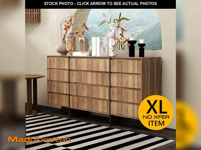 Lot 74-12663374 - FUFU&amp;GAGA Brown Wood Grain Finish 12-Drawers 70.9 in. W Chest of Drawers Bedroom Organizer, Mode...