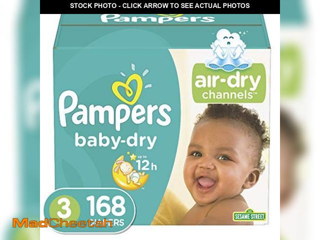 Lot 74-12366245 - Diapers - Baby Dry - Size 3, 168 Count, Absorbent Disposable Infant Diaper (Packaging May Vary) - UN...