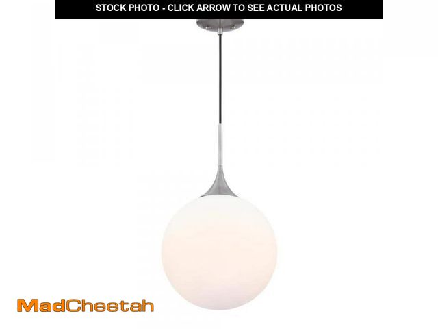 Lot 74-12519722 - Westinghouse Moretti 12-Watt Integrated LED Brushed Nickel Pendant with Frosted Opal Glass - UNUSED