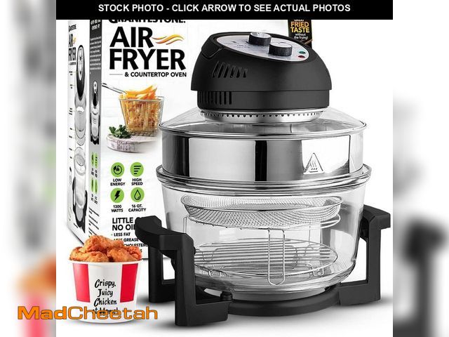 Lot 74-14317239 - GRANITESTONE 16 Qt. Black Oil-less Air Fryer with Built-In Timer - UNUSED