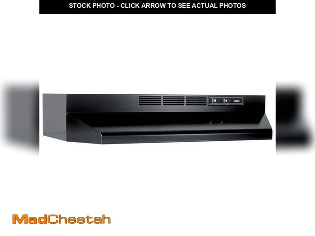 Lot 74-13038181 - Broan-NuTone 41000 Series 30 in. Ductless Under Cabinet Range Hood with Light in Black - UNUSED