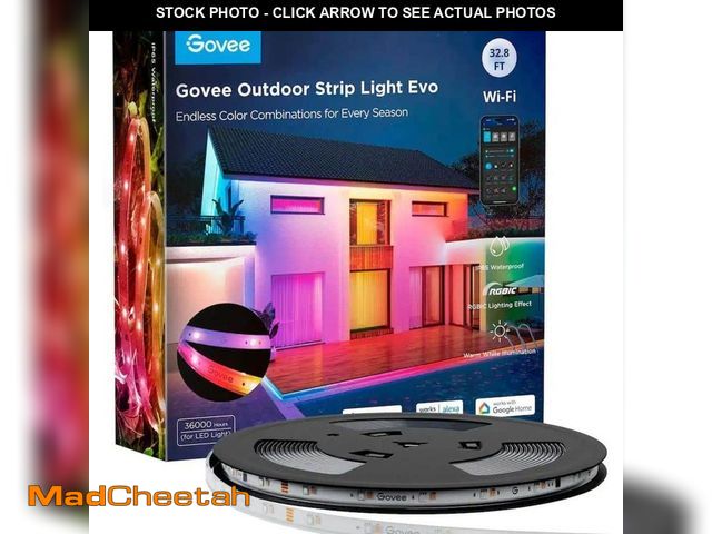 Lot 74-14410528 - Govee 32.8 ft. Outdoor Plug-In Integrated LED Novelty RGBIC with White Lighting Wi-Fi Enabled String...