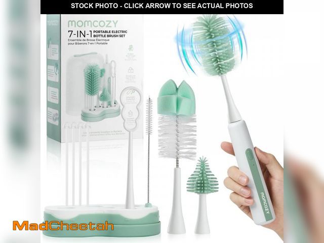 Lot 74-12439629 - Momcozy 7 in 1 Electric Bottle Brush Kit, Portable Cleaning Set with Formula Mixer, Silicone Brush, ...