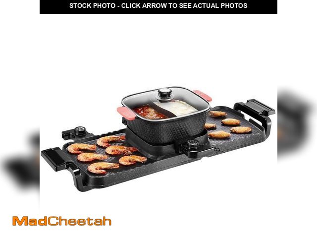 Lot 74-12659656 - SKYSHALO Hot Pot with Grill 2300W Electric Smokeless Grill 72 sq in. Separate Dual Temperature Contr...