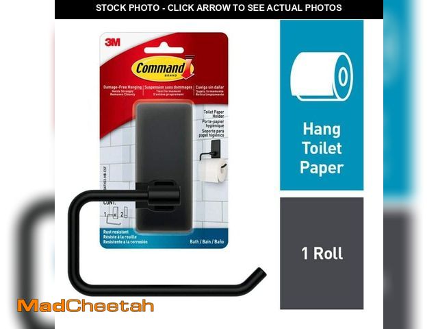 Lot 74-13784883 - Command Toilet Paper Holder in Matte Black - UNUSED