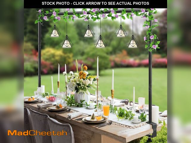 Lot 74-13631786 - (FLOWER HEADS ONLY)WellSign Over The Table Rod Stand with Clamps Adjustable 31"-110" Length 31"-64" ...