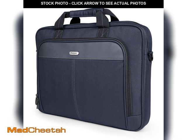 Lot 74-12608036 - Targus 15-16 Inch Classic Slim Laptop Bag, Blue - Ergonomic Briefcase and Messenger Bag - Spacious F...
