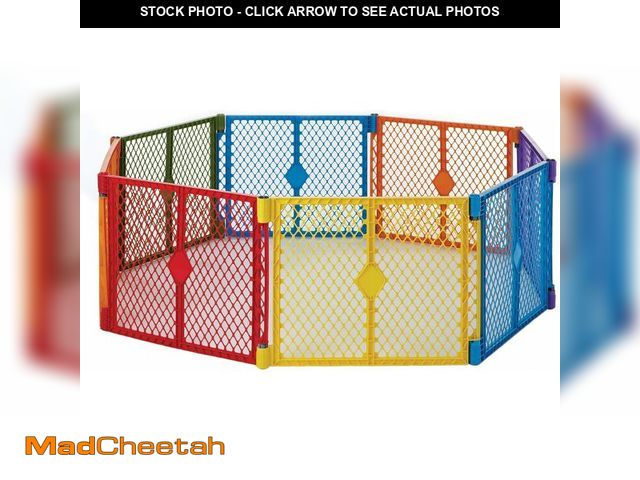 Lot 74-13734045 - Toddleroo by North States - Superyard Colorplay Baby Play Yard: Freestanding 8 Panel Baby Playpen - ...