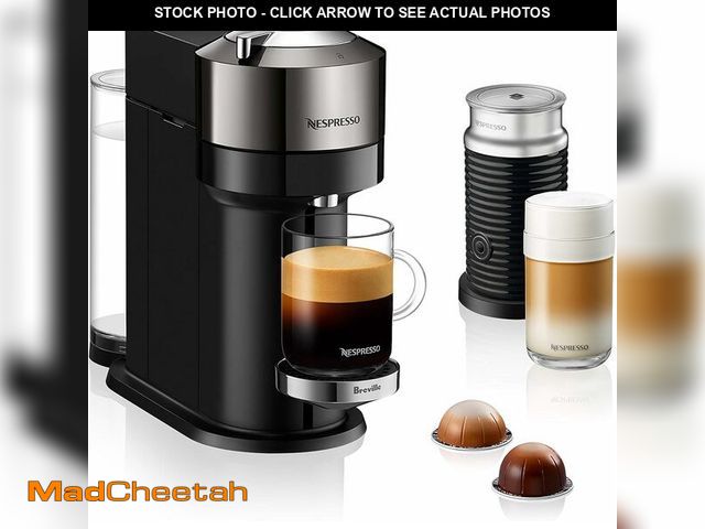 Lot 74-12573199 - Nespresso Vertuo Next Deluxe Coffee and Espresso Maker, Pure Chrome with Aeroccino Milk Frother,1.1 ...