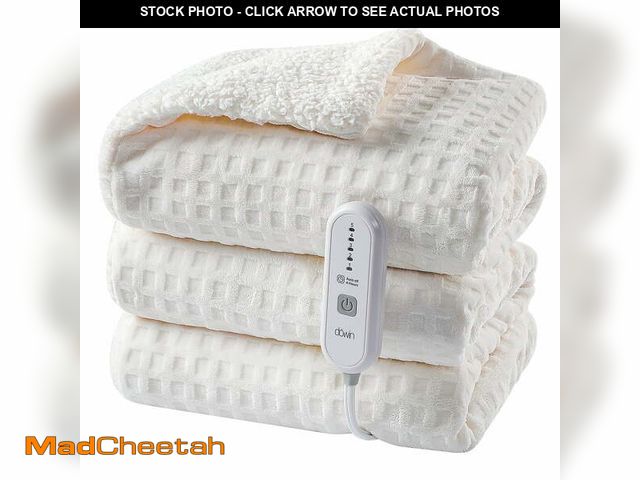 Lot 74-12833934 - Dowin Electric Blanket Full Size - Heated Waffle Fleece Heating Warming Blankets with Auto Shut off ...