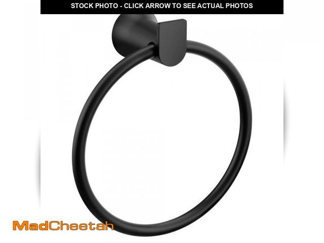 Lot 74-12517898 - MOEN Wall Mounted Genta Towel Ring in Matte Black BH3686BL - UNUSED