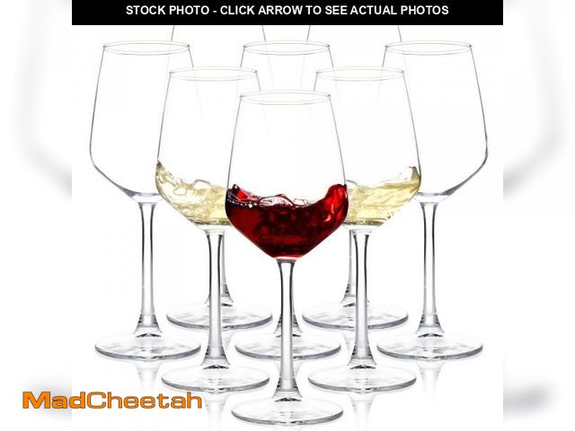 Lot 74-12222392 - Wine Glasses Set of 8, 12oz Clear Red/White, Long Stem Wine Glasses for Party, Wedding and Home - UN...