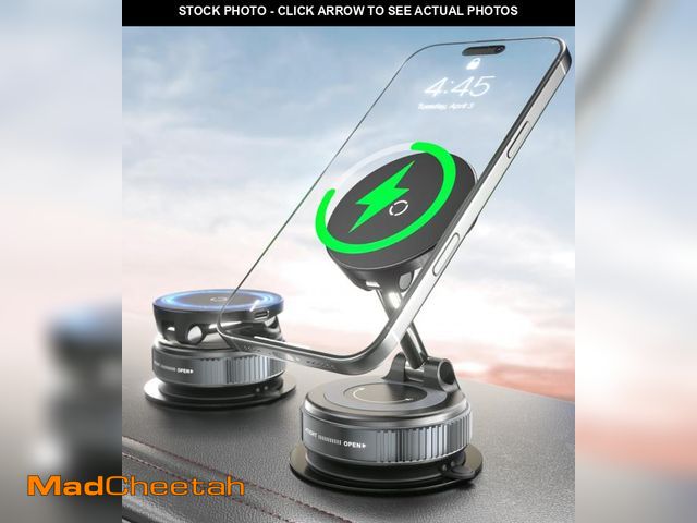 Lot 74-12434475 - CloudValley 15W Fast Wireless Charger Car Phone Holder Mount, Vacuum Suction Cup Phone Holder Design...