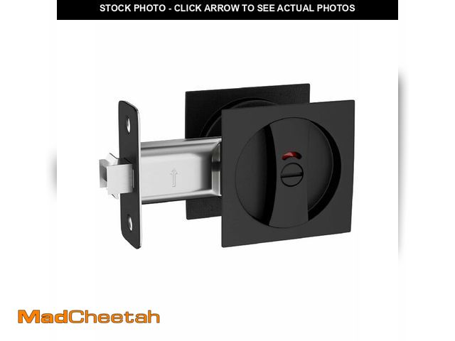 Lot 74-13951755 - Lethato Pocket Door Hardware Black, Pocket Door Lock with Indicators, Pocket Door Latch, Matte Black...