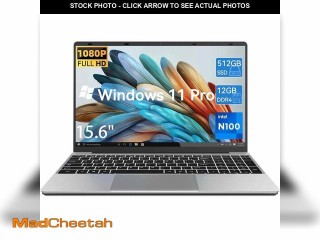 Lot 74-13639333 - Windows 11 Pro Laptop 15.6inch, 12GB RAM 512GB SSD, 12th Gen Intel N100 Processor, 1920x1080, Webacm...