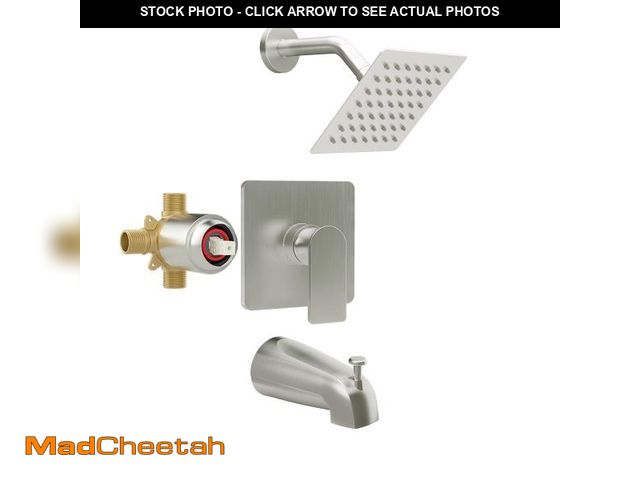 Lot 74-12444503 - WRISIN Tub Shower Faucet Set, Brushed Nickel Shower Valve Kit with 6 Inch Showerhead, Bathtub Faucet...
