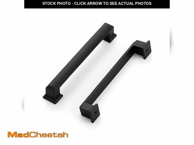 Lot 74-12705130 - Ravinte Hardware 10 Pack Matte Black Cabinet Pulls, 5 Inch (128mm) Hole Center Zinc Alloy Drawer Han...