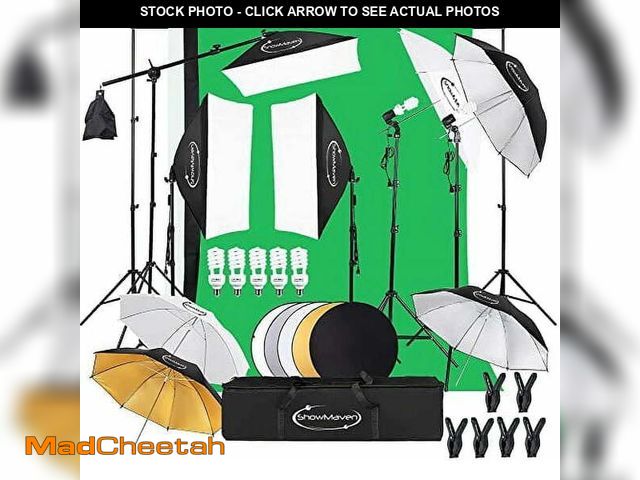 Lot 74-13710507 - ShowMaven Photography Lighting Kit, Softbox Lighting Kit with Photo Backdrop for Product Photography...