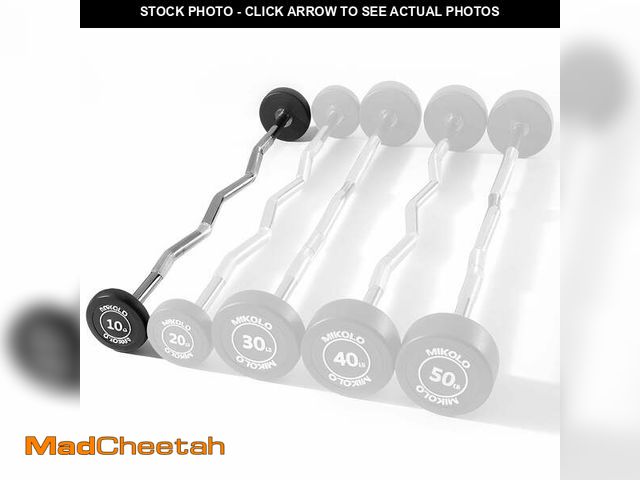 Lot 74-13485453 - Mikolo Rubber Coated Fixed Weight EZ Curl Barbell, Pre-Loaded Weights EZ Curl Solid Steel Barbells, ...