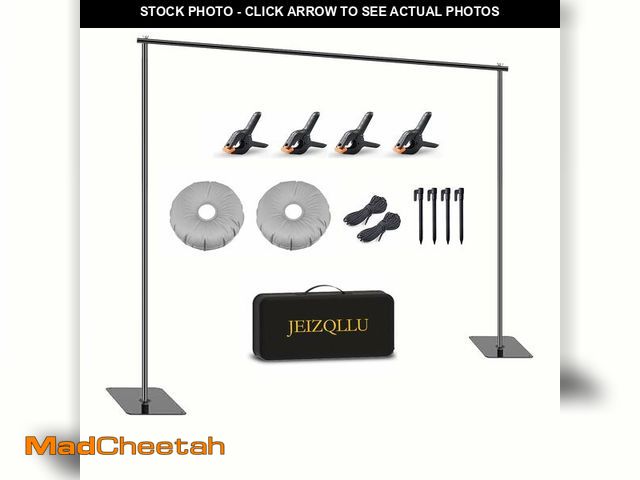 Lot 74-13540464 - Backdrop Stand, 6.5ft Height 9ft Width Adjustable Photography Background Support Poles with Heavy Du...