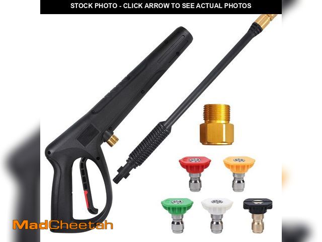 Lot 74-14266000 - coyardor Pressure Washer Gun with Extension Wand &amp; 5 Spray Nozzle Tips, M22-14mm &amp; M22-15mm ...