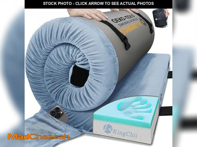 Lot 74-12164351 - KingChii CertiPUR-US Memory Foam Camping Mattress, Portable Roll Up Travel Sleeping Pad, Cot Mattres...