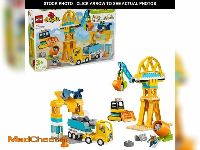 Lot 74-13803411 - LEGO DUPLO Town 3 in 1 Construction Site and Vehicles Toys for Toddlers - Pretend Play Set for Boys ...