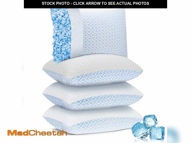 Lot 74-12890494 - SORMAG Queen Size Pillows Set of 4,Cooling Shredded Memory Foam Pillows for Bed 4 Pack,20 x 30 inche...