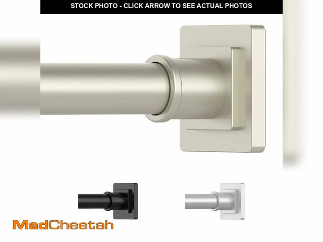 Lot 74-13631184 - UIOSANRT Brushed Nickel Shower Curtain Rod 31-79 Inches Non-Slip Shower Rod Tension Mounted No Drill...