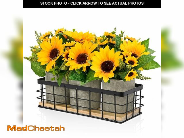 Lot 74-14065030 - Sunflower Artificial Flowers, Fake Sunflower Table Centerpiece Decor, Artificial Fall Flowers Arrang...