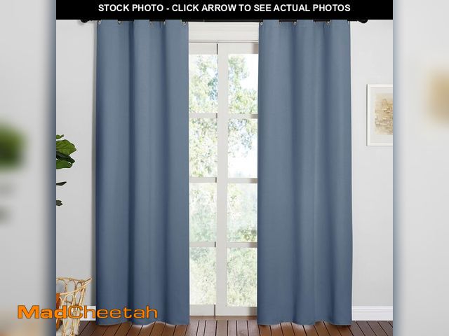 Lot 74-12605931 - NICETOWN Triple Weave Thermal Insulated Ring Top Blackout Window Curtains for Guest Room (Stone Blue...