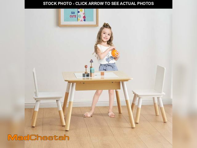 Lot 74-12781075 - Your Zone Kids Sensory Play Table and Chair Set,White Color,3Pieces,Age 3-6 - UNUSED