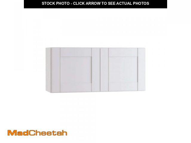 Lot 74-6813278 - Contractor Express Cabinets Vesper White Shaker Assembled PlywoodWall Kitchen Cabinet with Soft Clos...
