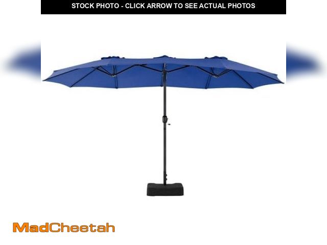 Lot 74-12158893 - Edx 15ft Patio Umbrellas (Base Included)  Large Outdoor Double-Sided Rectangle Market Umbrella with ...