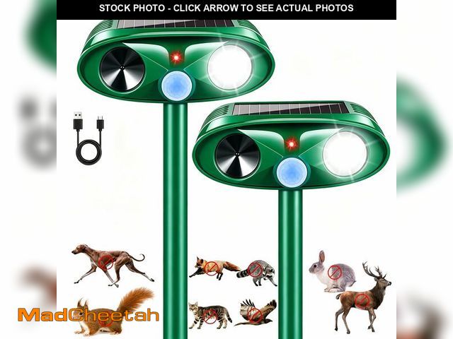 Lot 74-14329914 - 2 Pack Upgraded Sonic Fortress Pro Deer Repellent Cat Deterrent Solar Ultrasonic Animal Repellent Ou...