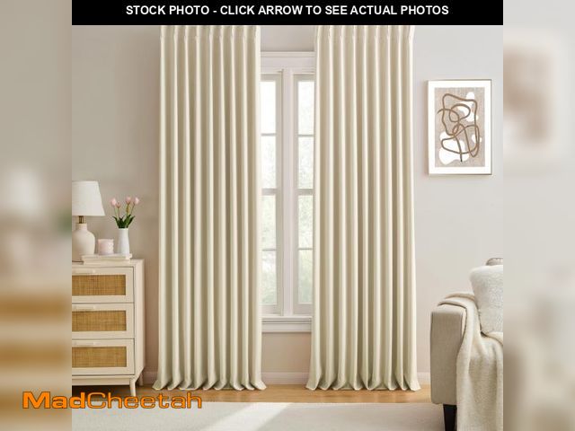 Lot 74-12308724 - KEQIAOSUOCAI Pleated Room Darkening Privacy Curtains for Windows 102 inch Length - Solid Pinch Pleat...