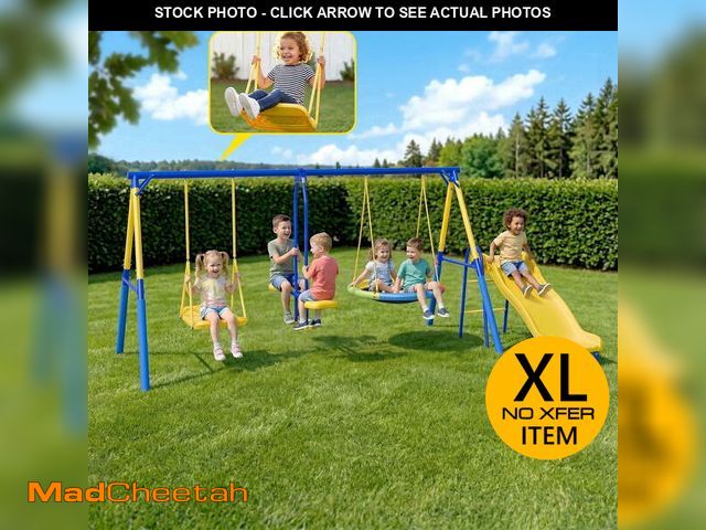Lot 74-14604241 - Gardwin Swing Sets Heavy-Duty Outdoor Metal Swing sets for Backyard,Playground,Outside Toys with Gli...