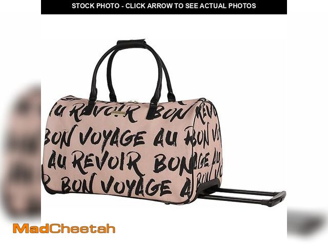 Lot 74-12866563 - BCBGeneration BCBG Luggage PERF-ECT Wheeled Duffel Carry On Bag (Perf-ECT Pink) - USED