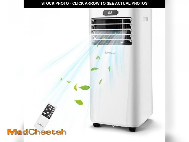 Lot 74-12513825 - (MISSING REMOTE) Costway 6000 BTU 350 Sq Ft Portable Air Conditioner with Remote Control, White - US...